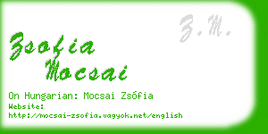 zsofia mocsai business card
